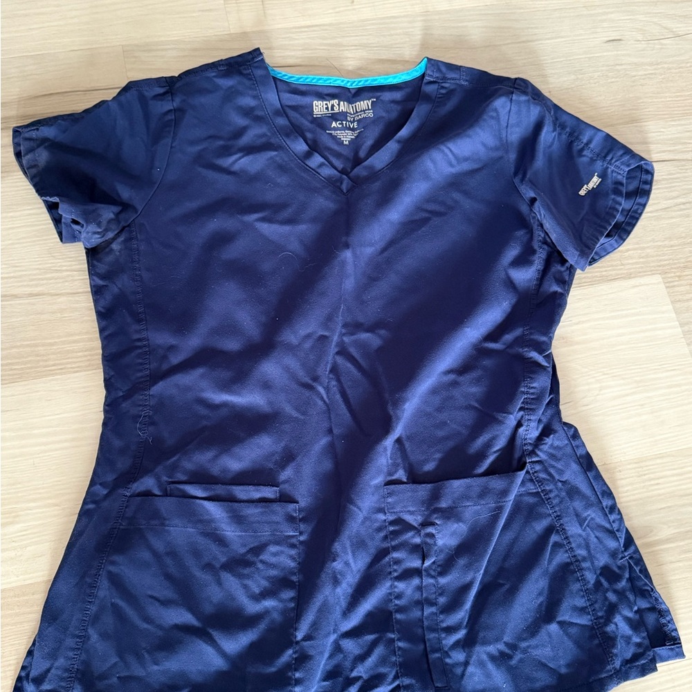 Grey's Anatomy Navy Blue Scrub Top and Bottom